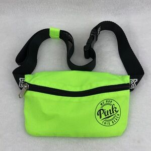 PINK Victoria’s Secret Neon Green Belt Bag 8” x 5”